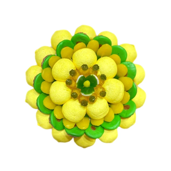 Солодкий Букет «Сонячний» - вага 1 кг, оригінальний подарунковий букет з мармеладу та маршмелоу, Різнокольоровий (1112/6) фото 1