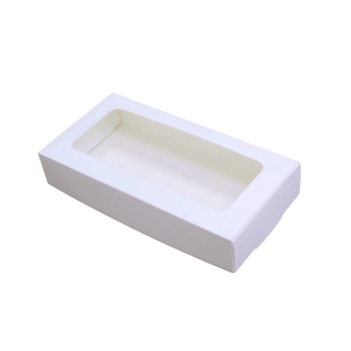 Подарункова новорічна коробочка з картону "Білосніжна з віконцем", 25 см х 9,5 см х 5см (Box10) фото 1