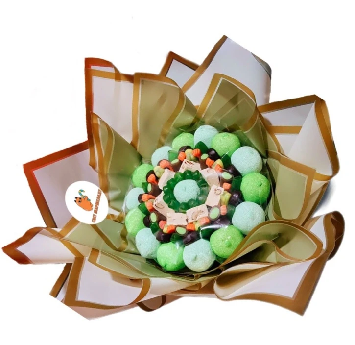 Солодкий Букет «Ніжність» - вага 1 кг, оригінальний подарунковий букет з мармеладу та маршмелоу, Різнокольоровий (1036) фото 1