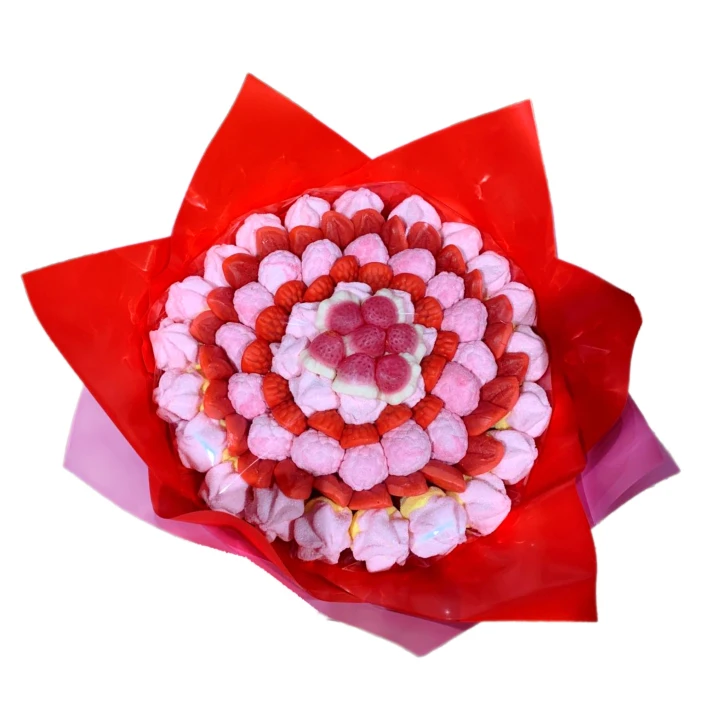 Солодкий Букет «Кохання» - вага 1 кг, оригінальний подарунковий букет з мармеладу та маршмелоу, Різнокольоровий (1045/9) фото 1