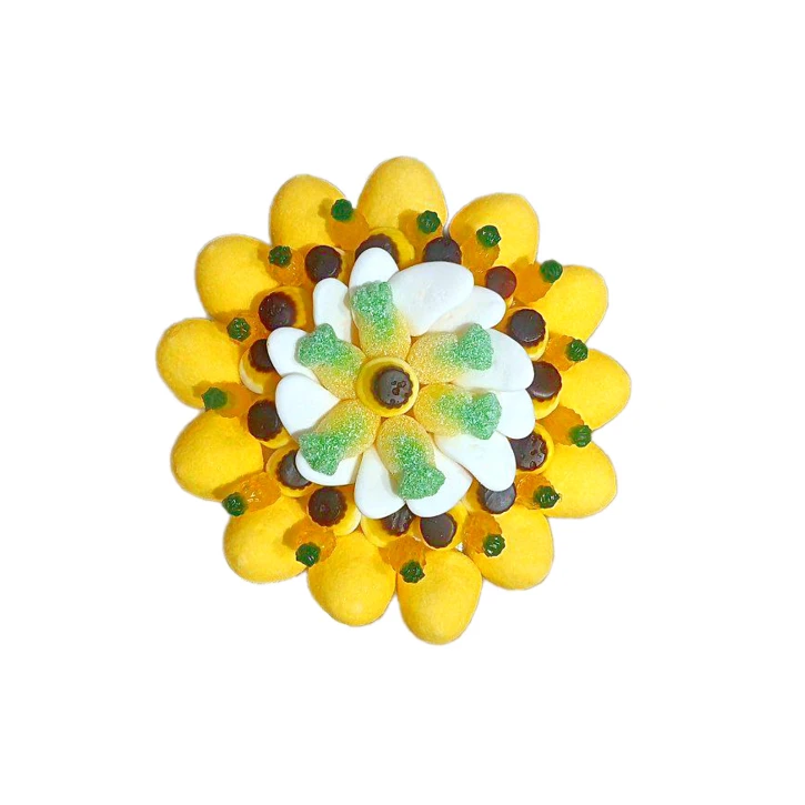 Солодкий Букет «Сонячний» - вага 1 кг, оригінальний подарунковий букет з мармеладу та маршмелоу, Різнокольоровий (1112/11) фото 1