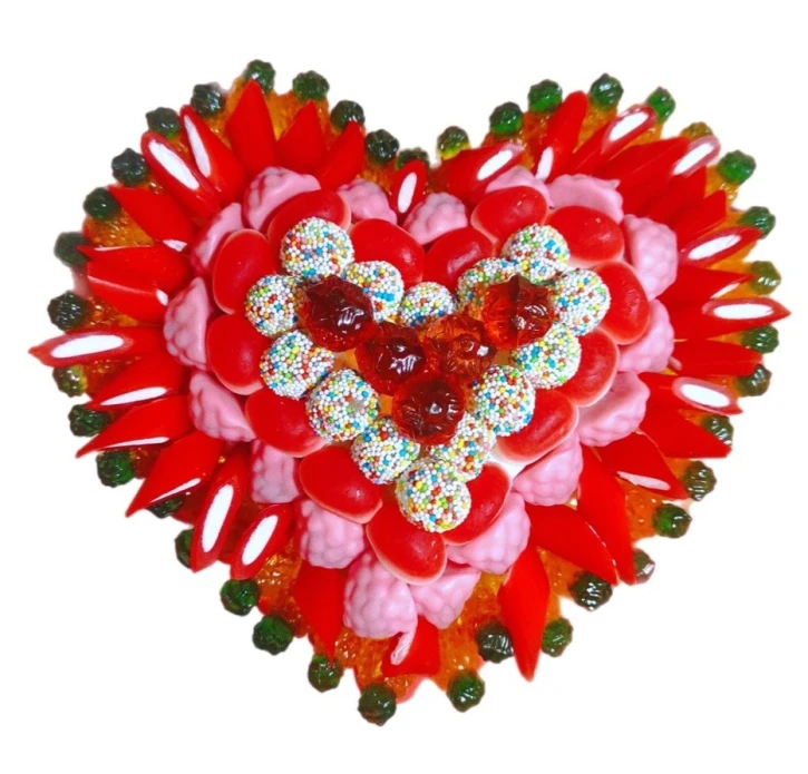 Солодкий Букет «Кохання» - вага 1 кг, оригінальний подарунковий букет з мармеладу та маршмелоу, Різнокольоровий (1048) фото 1