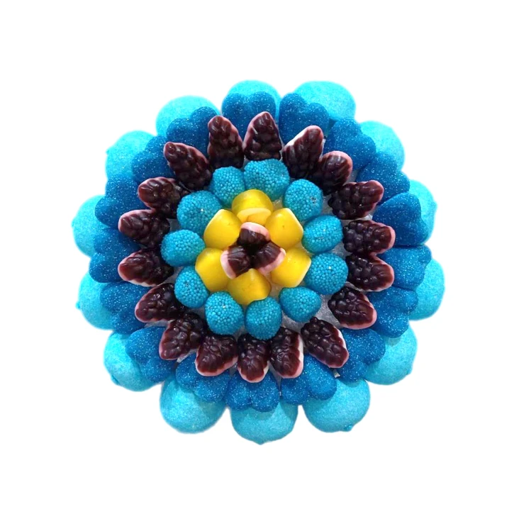 Солодкий Букет «Патріотичний» - вага 1 кг, оригінальний подарунковий букет з мармеладу та маршмелоу, Синій (1071/1) фото 1