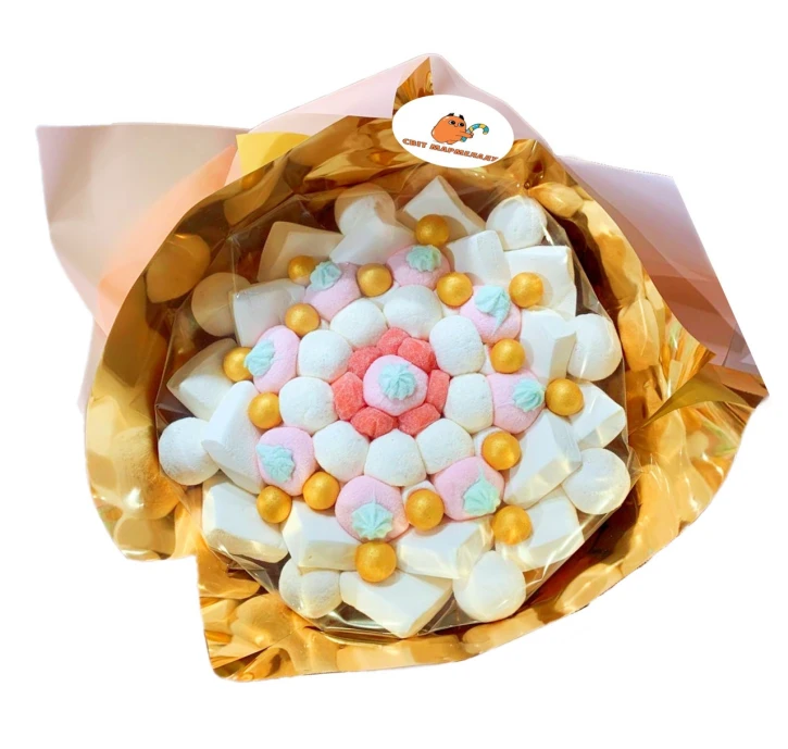 Солодкий Букет «Світло» - вага 1 кг, оригінальний подарунковий букет з мармеладу та маршмелоу, Різнокольоровий (1100) фото 1
