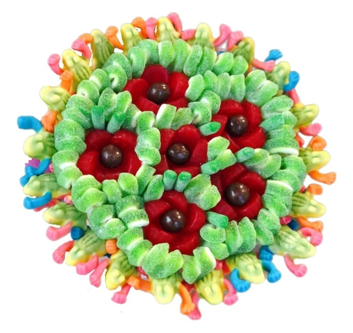 Солодкий Букет «Радість» - вага 1 кг, оригінальний подарунковий букет з мармеладу та маршмелоу, Різнокольоровий (1080) фото 1