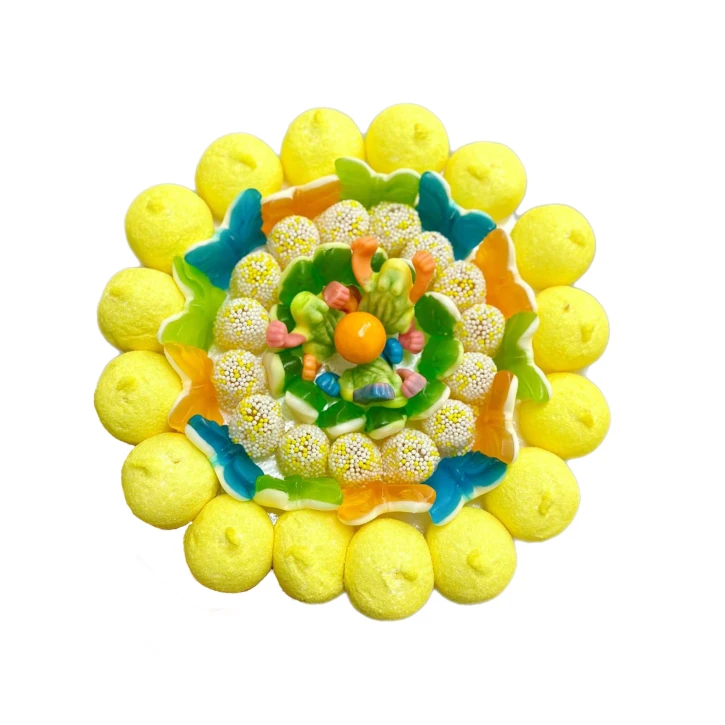 Солодкий Букет «Сонячний» - вага 1 кг, оригінальний подарунковий букет з мармеладу та маршмелоу, Різнокольоровий (1112/7) фото 1