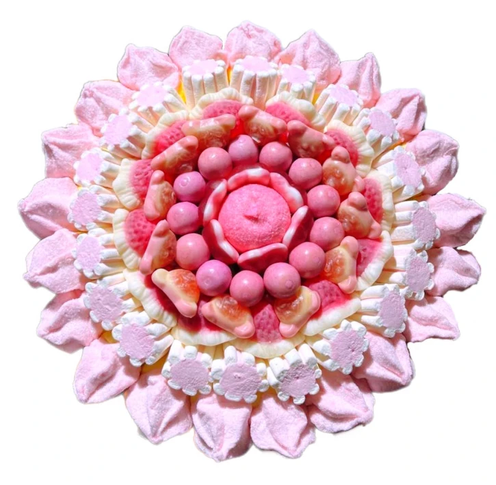 Солодкий Букет «Пурпурний» - вага 1 кг, оригінальний подарунковий букет з мармеладу та маршмелоу, Різнокольоровий (1073) фото 1