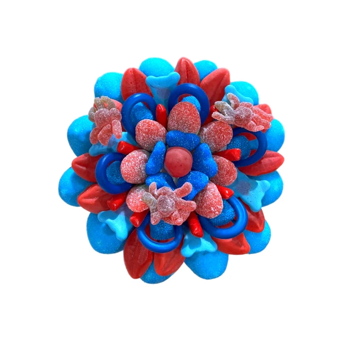 Солодкий Букет «Гармонія» - вага 1 кг, оригінальний подарунковий букет з мармеладу та маршмелоу, Різнокольоровий (1023/7) фото 1