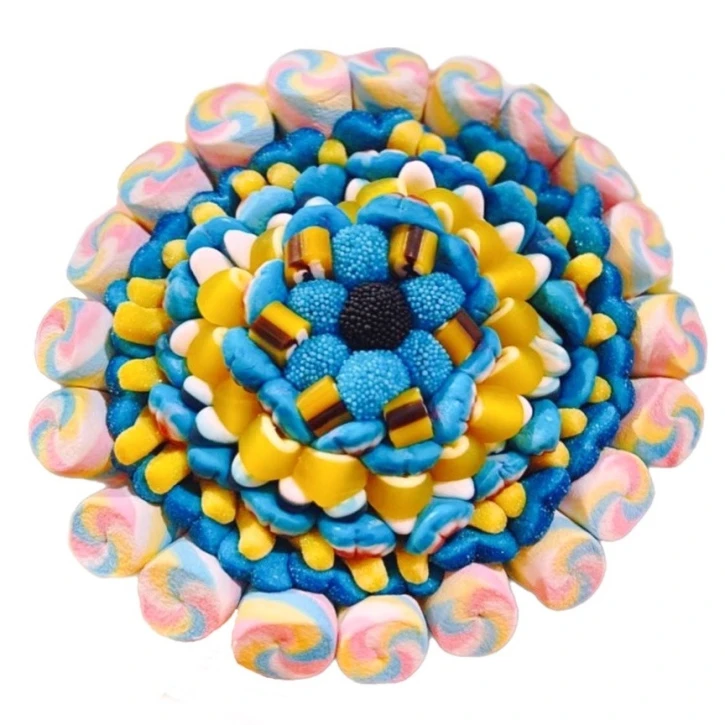 Солодкий Букет «Гармонія» - вага 1 кг, оригінальний подарунковий букет з мармеладу та маршмелоу, Різнокольоровий (1018) фото 1