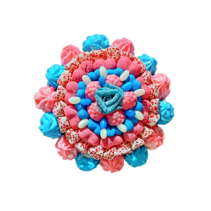 Солодкий Букет «Радість» - вага 1 кг, оригінальний подарунковий букет з мармеладу та маршмелоу, Різнокольоровий (1086/9) фото 1