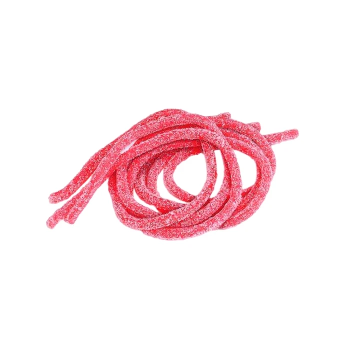 Спагеті мармеладні полуничні в цукровій посипці (кисло-солодкі) – 100 гр (waga40) фото 1