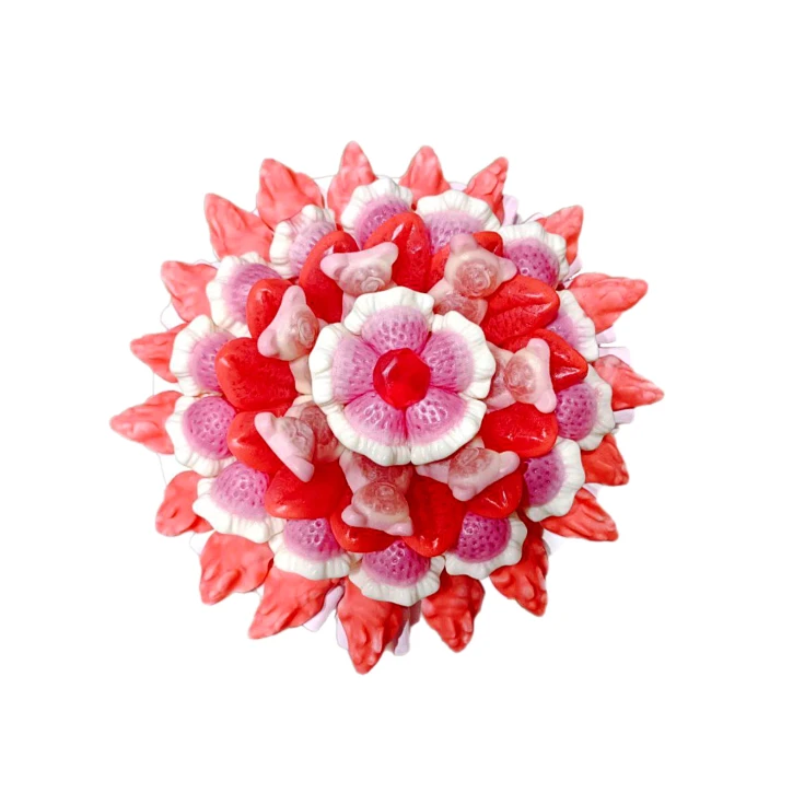 Солодкий Букет «Кохання» - вага 1 кг, оригінальний подарунковий букет з мармеладу та маршмелоу, Різнокольоровий (1045/16) фото 1