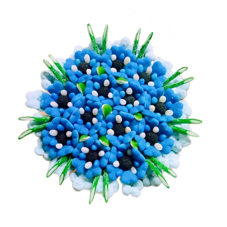 Солодкий Букет «Радість» - вага 1 кг, оригінальний подарунковий букет з мармеладу та маршмелоу, Різнокольоровий (1084/3) фото 1