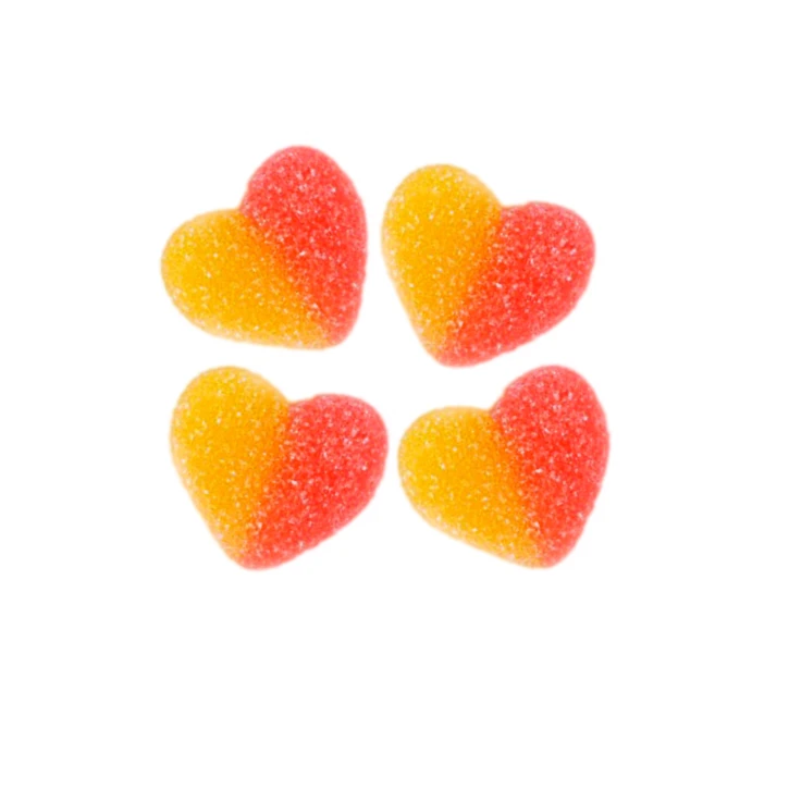 Серця в цукрі зі смаком персика -  жувальний мармелад – 100 грам JAKE (waga18/1) фото 1