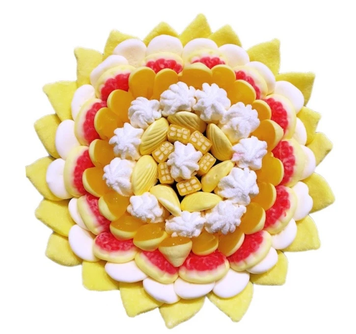 Солодкий Букет «Сонячний» - вага 1 кг, оригінальний подарунковий букет з мармеладу та маршмелоу, Різнокольоровий (1111) фото 1