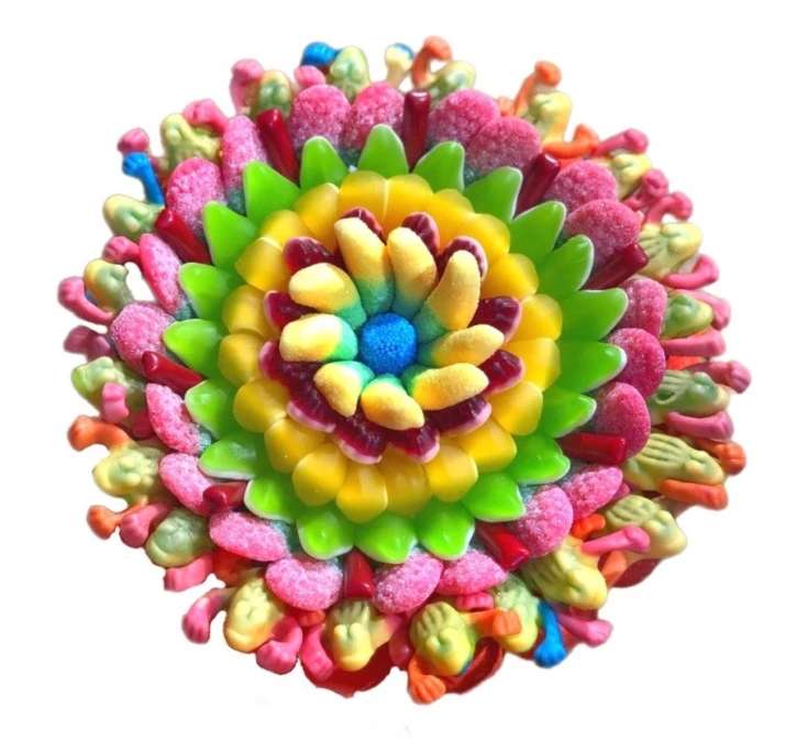 Солодкий Букет «Радість» - вага 1 кг, оригінальний подарунковий букет з мармеладу та маршмелоу, Різнокольоровий (1081) фото 1