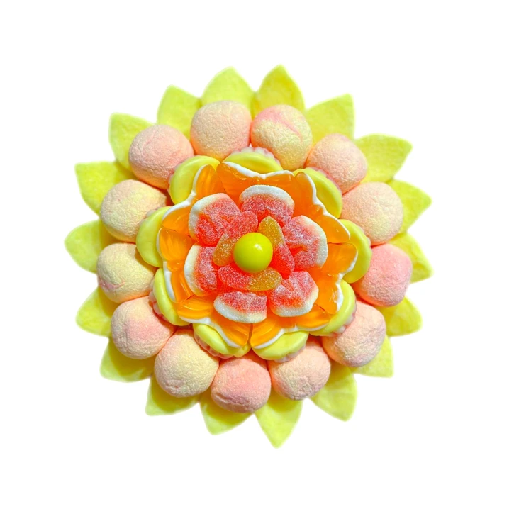 Солодкий Букет «Сонячний» - вага 1 кг, оригінальний подарунковий букет з мармеладу та маршмелоу, Різнокольоровий (1112/8) фото 1