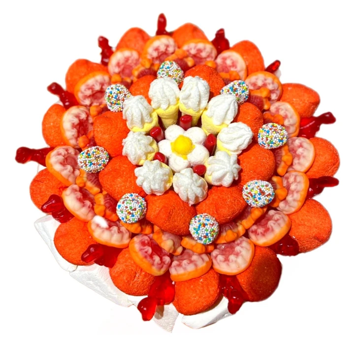 Солодкий Букет «Грація» - вага 1 кг, оригінальний подарунковий букет з мармеладу та маршмелоу, Різнокольоровий (1027) фото 1