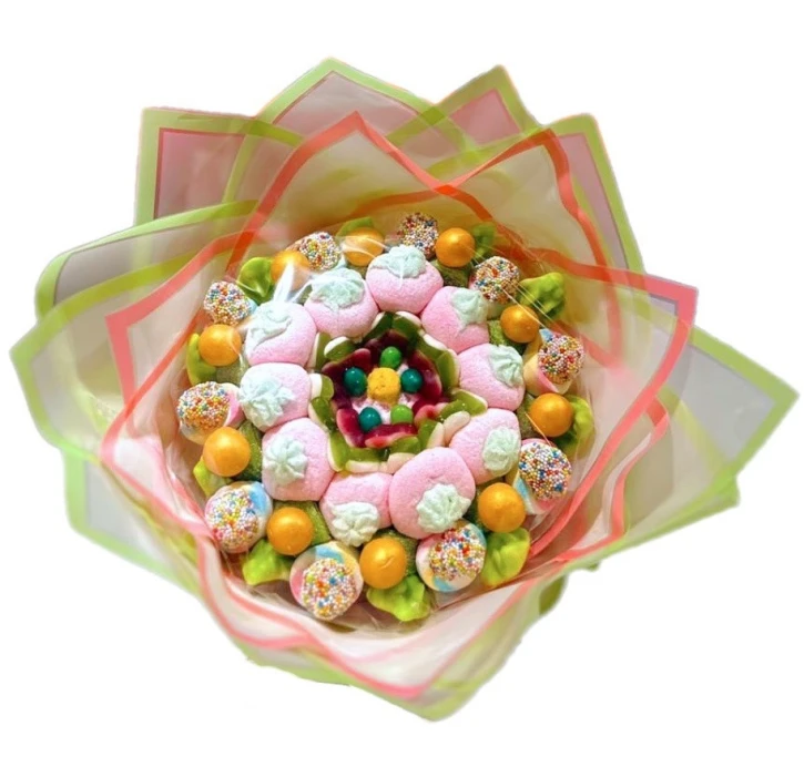 Солодкий Букет «Гармонія» - вага 1 кг, оригінальний подарунковий букет з мармеладу та маршмелоу, Різнокольоровий (1021) фото 1