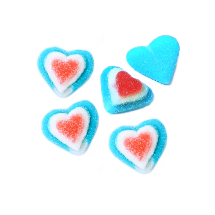 Потрійні сині Серця в цукровий посипці – жувальний мармелад – 100 грам Damel (waga27/1) фото 1