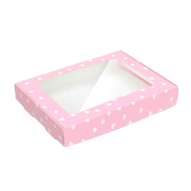 Подарункова  коробочка з картону "Святкова з віконцем", 15 см х 20 см х 3 см фото 1