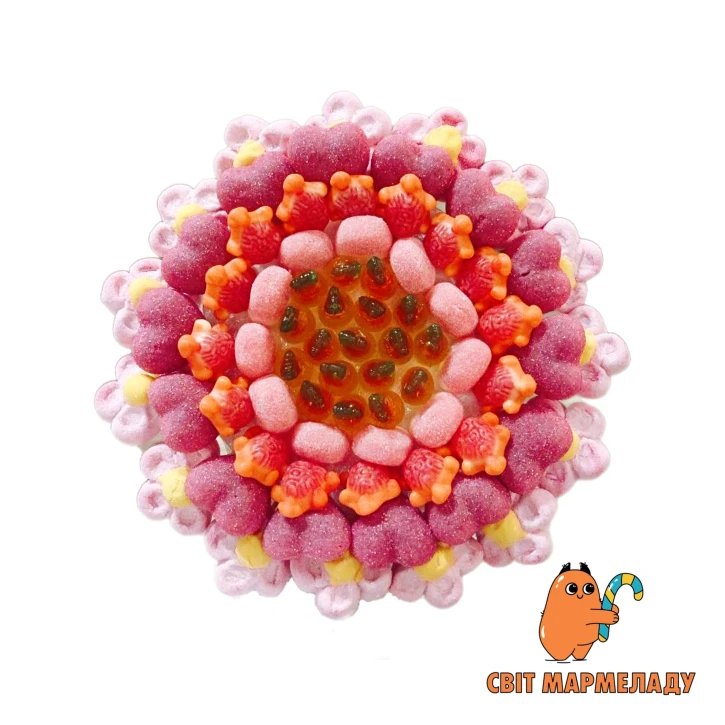 Солодкий Букет «Гармонія» - вага 1 кг, оригінальний подарунковий букет з мармеладу та маршмелоу (1122) фото 1