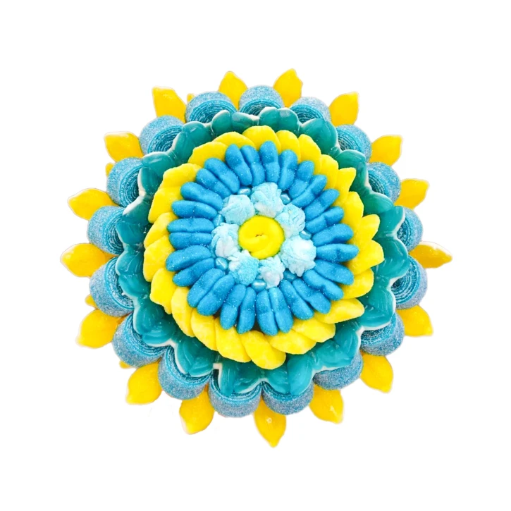 Солодкий Букет «Сонячний» - вага 1 кг, оригінальний подарунковий букет з мармеладу та маршмелоу, Різнокольоровий (1112/3) фото 1