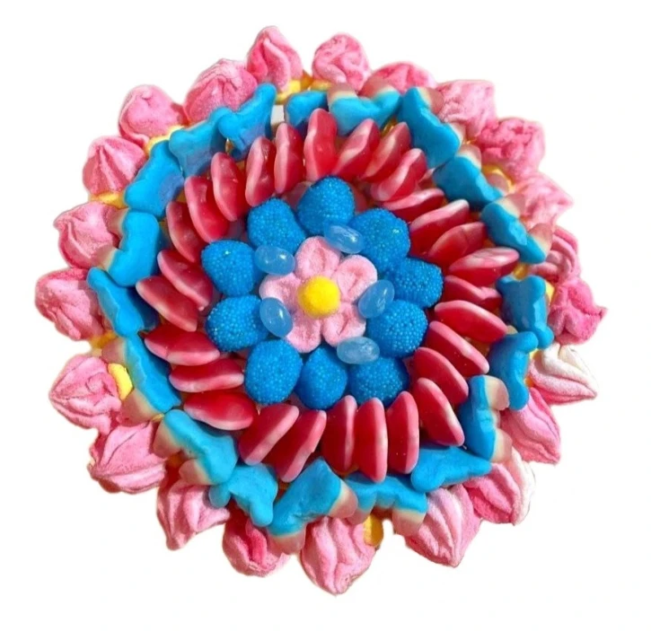 Солодкий Букет «Ніжність» - вага 1 кг, оригінальний подарунковий букет з мармеладу та маршмелоу, Різнокольоровий (1055) фото 1