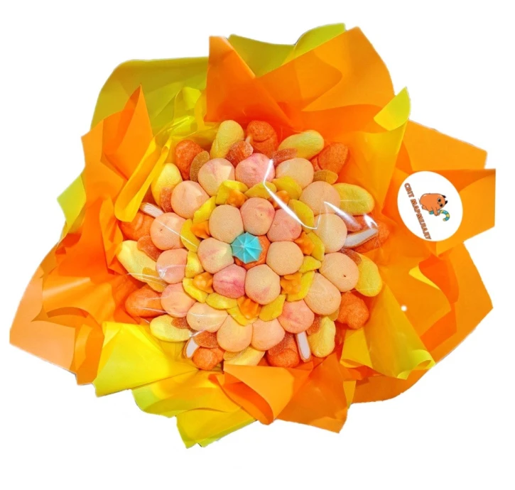 Солодкий Букет «Сонячний» - вага 1 кг, оригінальний подарунковий букет з мармеладу та маршмелоу, Різнокольоровий (1109) фото 1