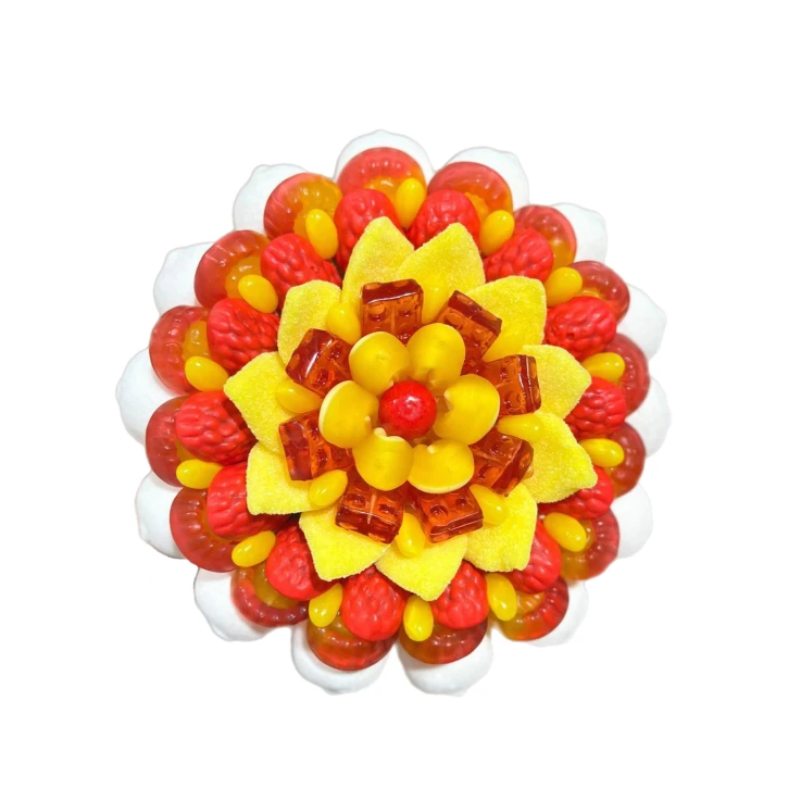Солодкий Букет «Сонячний» - вага 1 кг, оригінальний подарунковий букет з мармеладу та маршмелоу, Різнокольоровий (1112/4) фото 1