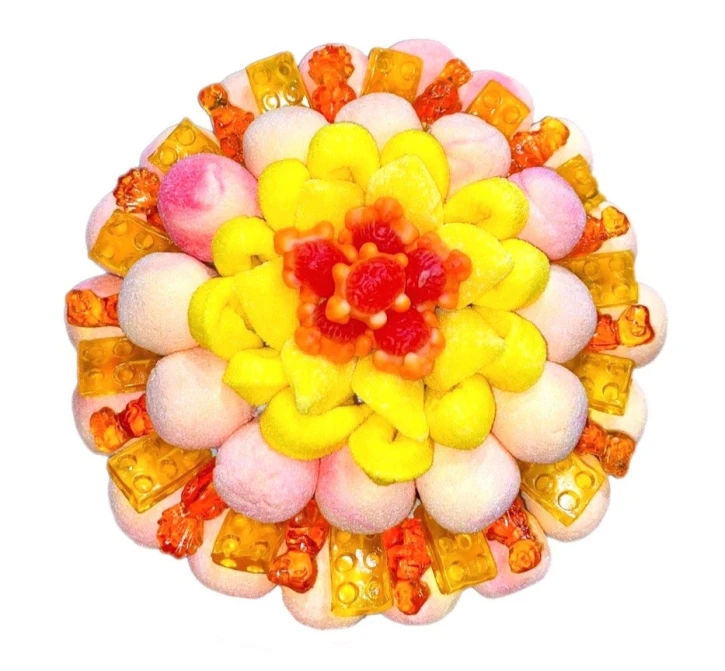 Солодкий Букет «Сонячний» - вага 1 кг, оригінальний подарунковий букет з мармеладу та маршмелоу, Різнокольоровий (1110) фото 1