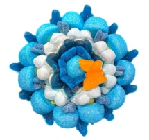 Солодкий Букет «Радість» - вага 1 кг, оригінальний подарунковий букет з мармеладу та маршмелоу, Різнокольоровий (1085)