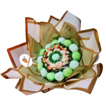 Солодкий Букет «Ніжність» - вага 1 кг, оригінальний подарунковий букет з мармеладу та маршмелоу, Різнокольоровий (1036)