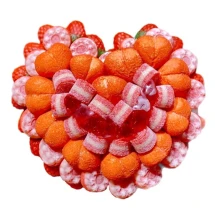 Солодкий Букет «Кохання» - вага 1 кг, оригінальний подарунковий букет з мармеладу та маршмелоу, Різнокольоровий (1045)