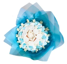 Солодкий Букет «Світло» - вага 1 кг, оригінальний подарунковий букет з мармеладу та маршмелоу, Різнокольоровий (1103)