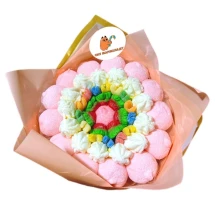 Солодкий Букет «Гармонія» - вага 1 кг, оригінальний подарунковий букет з мармеладу та маршмелоу, Різнокольоровий (1019)