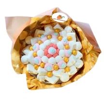 Солодкий Букет «Світло» - вага 1 кг, оригінальний подарунковий букет з мармеладу та маршмелоу, Різнокольоровий (1100)