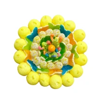 Солодкий Букет «Сонячний» - вага 1 кг, оригінальний подарунковий букет з мармеладу та маршмелоу, Різнокольоровий (1112/7)