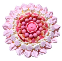 Солодкий Букет «Пурпурний» - вага 1 кг, оригінальний подарунковий букет з мармеладу та маршмелоу, Різнокольоровий (1073)