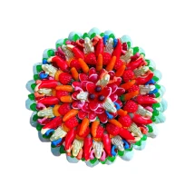 Солодкий Букет «Кохання» - вага 1 кг, оригінальний подарунковий букет з мармеладу та маршмелоу, Різнокольоровий (1045/13)