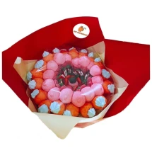 Солодкий Букет «Для НЬОГО» - вага 1 кг, оригінальний подарунковий букет з мармеладу та маршмелоу, Різнокольоровий (1044)