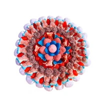 Солодкий Букет «Радість» - вага 1 кг, оригінальний подарунковий букет з мармеладу та маршмелоу, Різнокольоровий (1086/11)