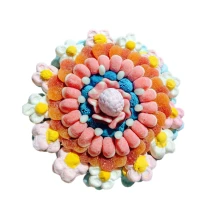 Солодкий Букет «Радість» - вага 1 кг, оригінальний подарунковий букет з мармеладу та маршмелоу, Різнокольоровий (1086/1)