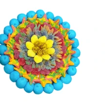 Солодкий Букет «Морський» - вага 1 кг, оригінальний подарунковий букет з мармеладу та маршмелоу, Різнокольоровий (1053/4)