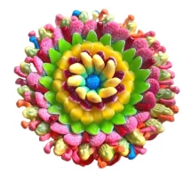 Солодкий Букет «Радість» - вага 1 кг, оригінальний подарунковий букет з мармеладу та маршмелоу, Різнокольоровий (1081)