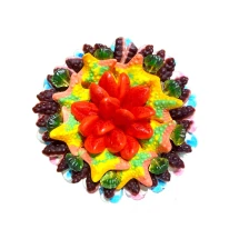 Солодкий Букет «Радість» - вага 1 кг, оригінальний подарунковий букет з мармеладу та маршмелоу, Різнокольоровий (1086/7)