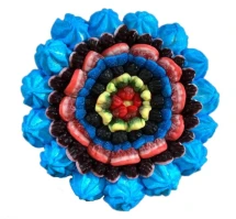 Солодкий Букет «Радість» - вага 1 кг, оригінальний подарунковий букет з мармеладу та маршмелоу, Різнокольоровий (1079)