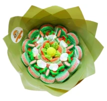 Солодкий Букет «Свіжість» - вага 1 кг, оригінальний подарунковий букет з мармеладу та маршмелоу, Різнокольоровий (1087)