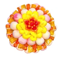 Солодкий Букет «Сонячний» - вага 1 кг, оригінальний подарунковий букет з мармеладу та маршмелоу, Різнокольоровий (1110)