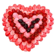 Солодкий Букет «Кохання» - вага 1 кг, оригінальний подарунковий букет з мармеладу та маршмелоу, Різнокольоровий (1046)